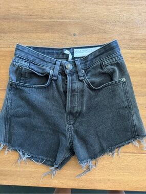 rag & bone Shaded Black Button Fly Cutoff Denim Shorts Size 24
